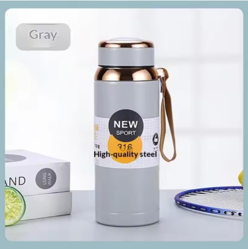 1000ml Large Capacity Star Shaped Tank 316 Stainless Steel Insulated Bottle Outdoor Sports High End Rope Insulated Kettle