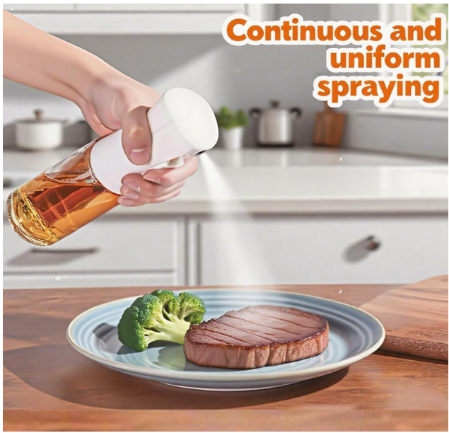 Oil Sprayer for Cooking- 200ml Glass Olive Oil Sprayer Mister, Olive Oil Spray Bottle, Kitchen Gadgets Accessories for Air Fryer, Canola Oil Spritzer, Widely Used for Salad Making, Baking, Frying,BBQ4