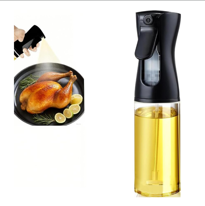 Oil Sprayer for Cooking- 200ml Glass Olive Oil Sprayer Mister, Olive Oil Spray Bottle, Kitchen Gadgets Accessories for Air Fryer, Canola Oil Spritzer, Widely Used for Salad Making, Baking, Frying,BBQ4