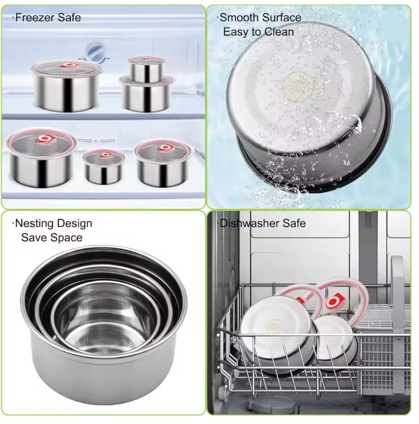 Stainless Steel Food Storage Container with Lid, Airtight Meal Prep Bento Box for Kitchen, Oven & Freezer