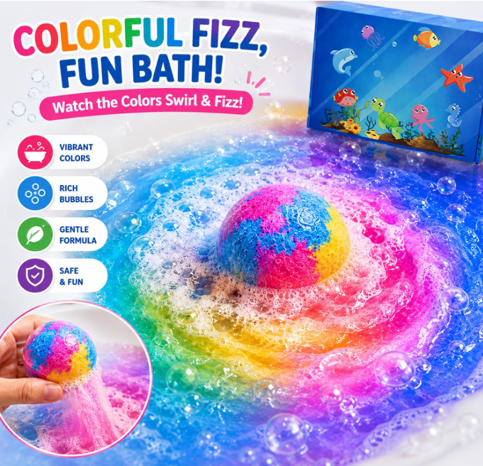 Playfizz Bath Bombs for Women, 1 pc, 6pcs and 12pcs Handmade Bubble Bathbombs with Toys Inside, Shea & Coco Butter Dry Skin Moisturize, Perfect for Bubble Spa Bath, Bath Bomb Gift for Women, Girls, Wife