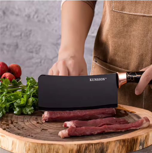 Kitchen Knife 9pcs Acrylic Knife Holder Stainless Steel Slicing Knife Bread Knife Fruit Knife Chef Knife