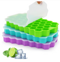 Ice Cube Trays for Freezer, 3 Pack Ice Cube Tray with Lid, Silicone Ice Cube Mold with Lid-37 Grid,Easy-Release Reusable 111 PCS Small Ice Cube for Iced Coffee Cocktail Whisky Chocolate Soup Food