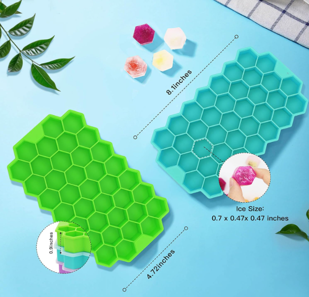 Ice Cube Trays for Freezer, 3 Pack Ice Cube Tray with Lid, Silicone Ice Cube Mold with Lid-37 Grid,Easy-Release Reusable 111 PCS Small Ice Cube for Iced Coffee Cocktail Whisky Chocolate Soup Food