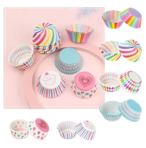 240 pcs of Disposable Round Cupcake Liners Paper Baking Cups Wrappers Cupcake Paper Microwave Oven Safe Bakeware Mold for Snacks Cakes