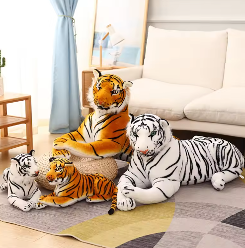 GracesDawn Stuffed Animals-Tiger 26.8 inches (Including Tail Size), Plush Animal Cat for Jungle Theme, Decoration, Cuddling, Ideal Gift for Children