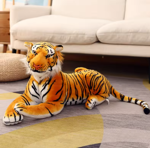 GracesDawn Stuffed Animals-Tiger 26.8 inches (Including Tail Size), Plush Animal Cat for Jungle Theme, Decoration, Cuddling, Ideal Gift for Children