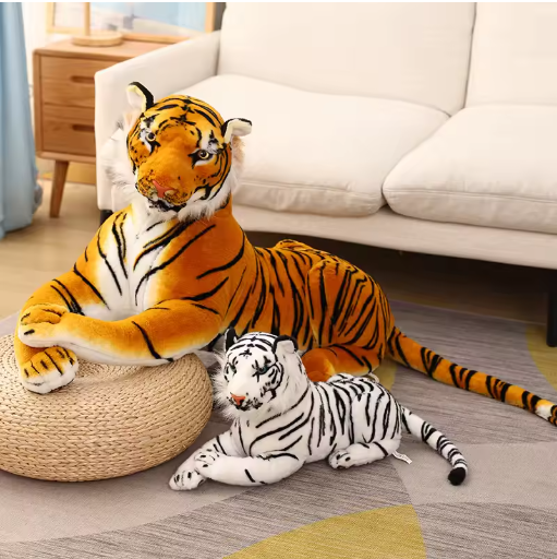 GracesDawn Stuffed Animals-Tiger 26.8 inches (Including Tail Size), Plush Animal Cat for Jungle Theme, Decoration, Cuddling, Ideal Gift for Children