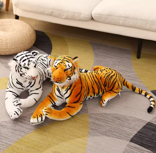 GracesDawn Stuffed Animals-Tiger 26.8 inches (Including Tail Size), Plush Animal Cat for Jungle Theme, Decoration, Cuddling, Ideal Gift for Children