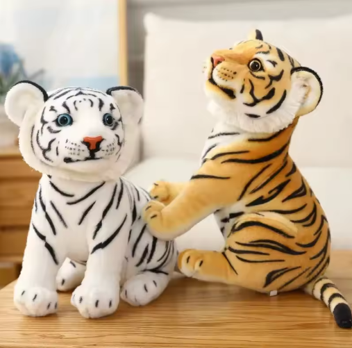 GracesDawn Stuffed Animals-Tiger 26.8 inches (Including Tail Size), Plush Animal Cat for Jungle Theme, Decoration, Cuddling, Ideal Gift for Children
