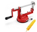 Potato Spiral Cutter, Twisted Potato Slicer Stainless Steel French Fry Cutter Hand Crank Curly Fries Potato Cutter with Suction Base for Potato