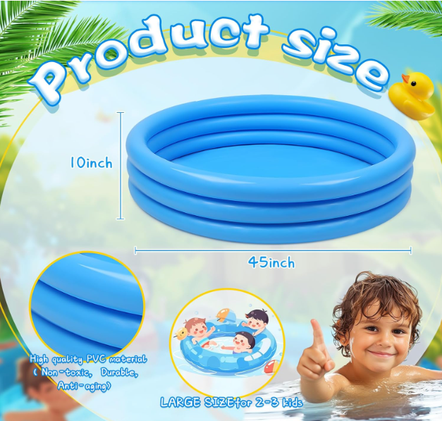 Garden Round Inflatable Baby Swimming Pool, Portable Inflatable Child/Children Little Pump Pool,Kiddie Paddling Pool Indoor&Outdoor Toddler Water Game Play Center for Kids/Girl/Boy