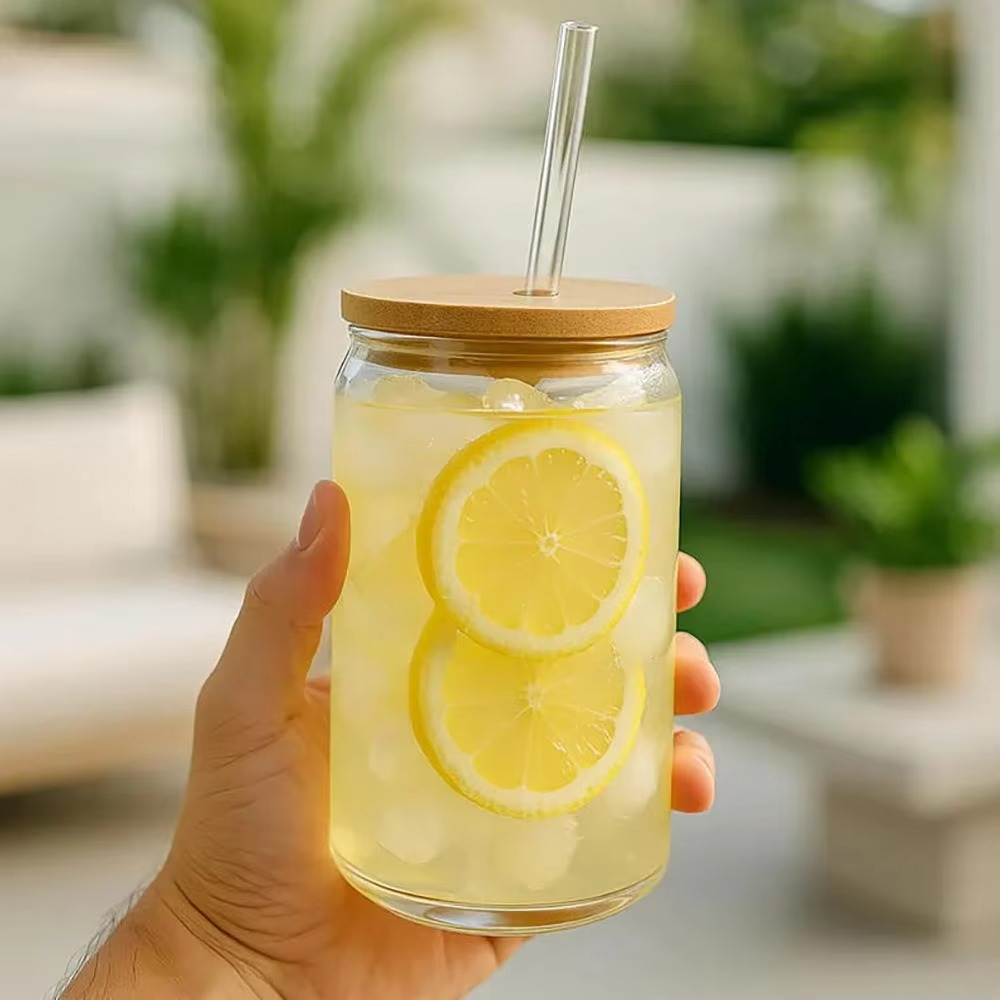 450ml Glass Cups with Lids And Straws Butterfly Design Cute Glass Tumbler | Transparent Coffee Cup Reusable Hot and Cold Water Cups Drinking Cup Home Office Dorm Use