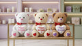 White Plush Teddy Bear with Red Heart Happy birthday  Cute Small Teddy Bear Soft Stuffed Animal Plush Doll for Happy  Birthday Gift for Kids Girls Girlfriend