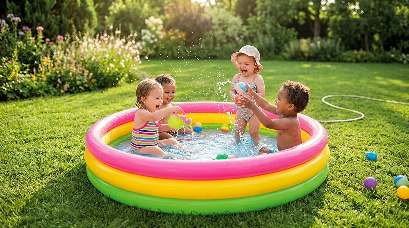 Garden Round Inflatable Baby Swimming Pool, Portable Inflatable Child/Children Little Pump Pool,Kiddie Paddling Pool Indoor&Outdoor Toddler Water Game Play Center for Kids/Girl/Boy