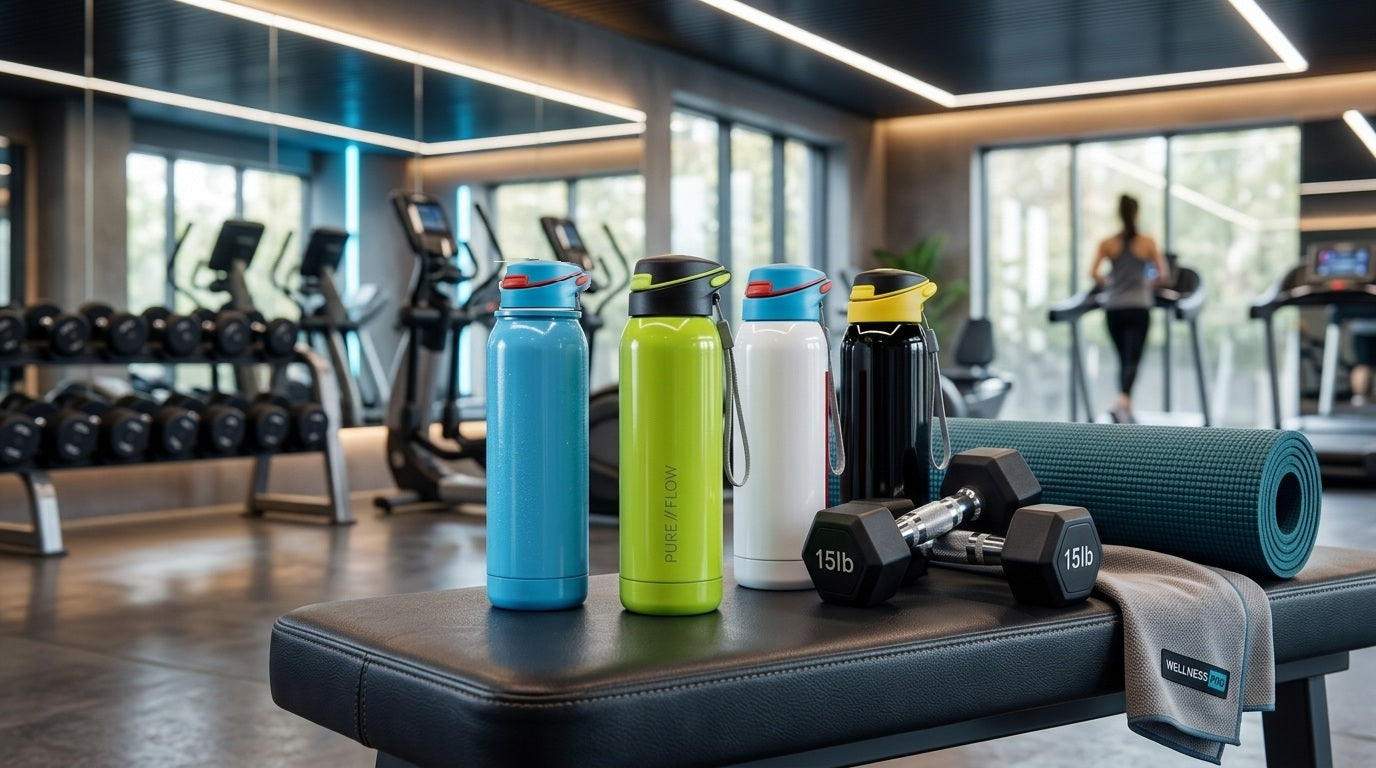 Premium Stainless Steel Water Bottle with Flip Lid & Carry Strap